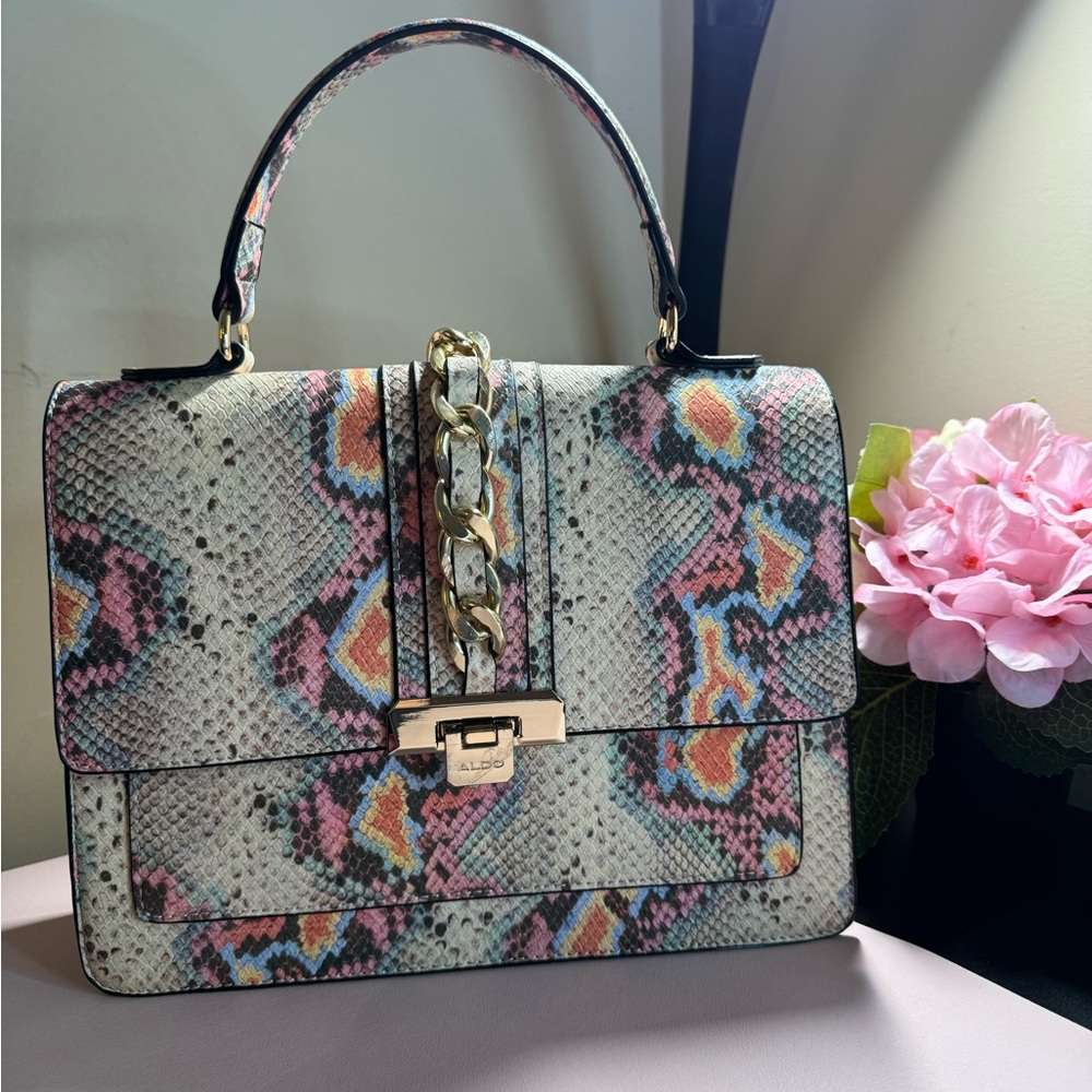 ALDO SNAKE SKIN PRINT PURSE | SHOULDER STRAP INCLUDED